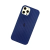 Apple İphone 12 Pro Max Kılıf Karbon Pp Silikon - Mavi