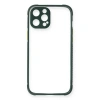 Apple İphone 12 Pro Max Kılıf Miami Şeffaf Silikon - Koyu Yeşil