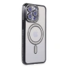 Apple İphone 15 Pro Max Kılıf Joke Simli Magneticsafe Kılıf - Siyah