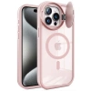 Apple İphone 15 Pro Max Kılıf Teleskop Lens Magsafe Silikon Kapak - Pembe