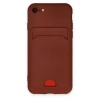 Apple İphone 7 Kılıf Kelvin Kartvizitli Silikon - Bordo