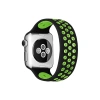 Apple Watch 42mm Ayarlı Delikli Silikon Kordon (saat Değildir) - Siyah-yeşil