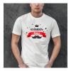Babalar Günü Hediye Baba Temalı Baskılı Oversize Bisiklet Yaka T-shirt - Beyaz