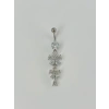 Çiçek Detaylı Sallantılı Göbek Piercing