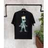 Çoçuk Bisiklet Yaka Kısa Kol Baskılı T-Shirt - Siyah