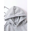 Çocuk Unisex Kapüşonlu Kedicik Baskılı Pamuklu Sweatshirt - Gri