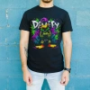 Daffy Duck Graffiti Baskılı Unisex Siyah Tişört - 24/1 Penye Pamuklu
