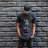 Duck Dodgers Uzay Baskılı Unisex Siyah Oversize Tişört - 24/1 Penye