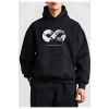 Erkek 10 Kasıma Özel 3 İplik Kapüşonlu Baskılı SweatShirt Hoodie - Siyah