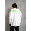 Erkek 3 iplik Bisiklet yaka Baskılı Sweatshirt - Beyaz