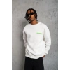 Erkek 3 iplik Bisiklet yaka Baskılı Sweatshirt - Beyaz