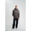 Erkek 3 İplik Kapüşonlu Hoodie Dijital Patchli SweatShirt - Füme