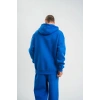 ERKEK 3 İplik Oversize Kapşonlu Basic SweatShirt Hoodie - Mavi