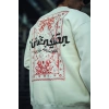 Erkek 3 iplik Pamuklu Bisiklet Yaka Baskılı SweatShirt - Beyaz