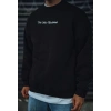 Erkek 3 iplik Pamuklu Bisiklet Yaka Baskılı SweatShirt - Siyah