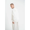 ERKEK 3 İplik Pamuklu Bisiklet Yaka Yıkamalı SweatShirt - Beyaz