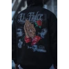Erkek 3 İplik Pamuklu Kapüşonlu Baskılı Cepli Oversize Sweatshirt Hoodie - Siyah
