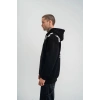 Erkek 3 İplik Pamuklu Kapüşonlu Baskılı Cepli Oversize Sweatshirt Hoodie - Siyah