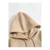 Erkek 3 İplik Pamuklu Kapüşonlu Kanguru Cepli Sweatshirt Hoodie -  Bej