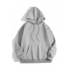 Erkek 3 İplik Pamuklu Kapüşonlu Kanguru Cepli Sweatshirt Hoodie - Boyalı Gri