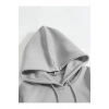 Erkek 3 İplik Pamuklu Kapüşonlu Kanguru Cepli Sweatshirt Hoodie - Boyalı Gri