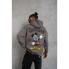 Erkek 3 İplik Pamuklu Kapüşonlu Kanguru Cepli Sweatshirt Hoodie -  Gri