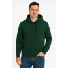 Erkek 3 İplik Pamuklu Kapüşonlu Kanguru Cepli SweatShirt hoodie - Haki