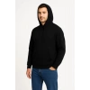 Erkek 3 İplik Pamuklu Kapüşonlu Kanguru Cepli SweatShirt hoodie - Siyah