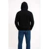Erkek 3 İplik Pamuklu Kapüşonlu Kanguru Cepli SweatShirt hoodie - Siyah