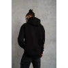 Erkek 3 İplik Pamuklu Kapüşonlu Kanguru Cepli Sweatshirt Hoodie -  Siyah