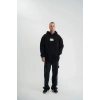 ERKEK 3 İplik Pamuklu Kapüşonlu Patchli Nakışlı Hoodie SweatShirt - Siyah