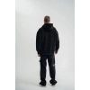 ERKEK 3 iplik Pamuklu Kapüşonlu Yıkamalı Nakışlı Hoodie SweatShirt - Siyah