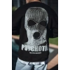 Erkek 3 iplik pamuklu Kışlık Bisiklet Yaka Baskılı SweatShirt - Siyah