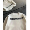 Erkek 3 iplik pamuklu Kışlık Bisiklet Yaka Oversize Baskılı SweatShirt - Beyaz