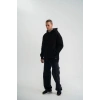 Erkek 3 İplik Pamuklu Oversize Kapüşonlu Nakışlı Hoodie SweatShirt - Siyah