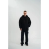 Erkek 3 İplik Pamuklu Oversize Kapüşonlu Nakışlı Hoodie SweatShirt - Siyah