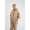 ERKEK 3 iplik Pamuklu Oversize Kapüşonlu Yıkamalı Hoodie SweatShirt - Bej