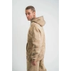 ERKEK 3 iplik Pamuklu Oversize Kapüşonlu Yıkamalı Hoodie SweatShirt - Bej
