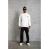 Erkek 98 Baskılı Kapşonlu 3 iplik pamuklu Sweatshirt hoodie - Beyaz