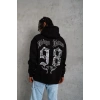 Erkek 98 Baskılı Kapüşonlu 3 iplik pamuklu hoodie Sweatshirt - Siyah