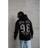Erkek 98 Baskılı Kapüşonlu 3 iplik pamuklu hoodie Sweatshirt - Siyah