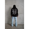 Erkek 98 Baskılı Kapüşonlu 3 iplik pamuklu hoodie Sweatshirt - Siyah