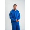 Erkek Açık Yakalı Oversize 3 İplik Pamuklu Sweatshirt - Mavii