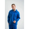 Erkek Açık Yakalı Oversize 3 İplik Pamuklu Sweatshirt - Mavii