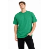 Erkek Asit Yıkama Bisiklet Yaka Kısa Kollu Oversize T-Shirt Tişört - Yeşil