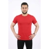 Erkek Basic Tişört Bisiklet Yaka Kısa Kol Günlük Yazlık Slim fit T-Shirt - Kırmızı