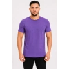 Erkek Basic Tişört Bisiklet Yaka Kısa Kol Günlük Yazlık Slim fit T-Shirt - Mor