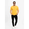 Erkek Basic Tişört Bisiklet Yaka Kısa Kol Günlük Yazlık Slim fit T-Shirt - Sarı