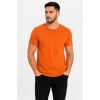 Erkek Basic Tişört Bisiklet Yaka Kısa Kol Günlük Yazlık Slim fit T-Shirt - Turuncu