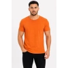 Erkek Basic Tişört Bisiklet Yaka Kısa Kol Günlük Yazlık Slim fit T-Shirt - Turuncu
